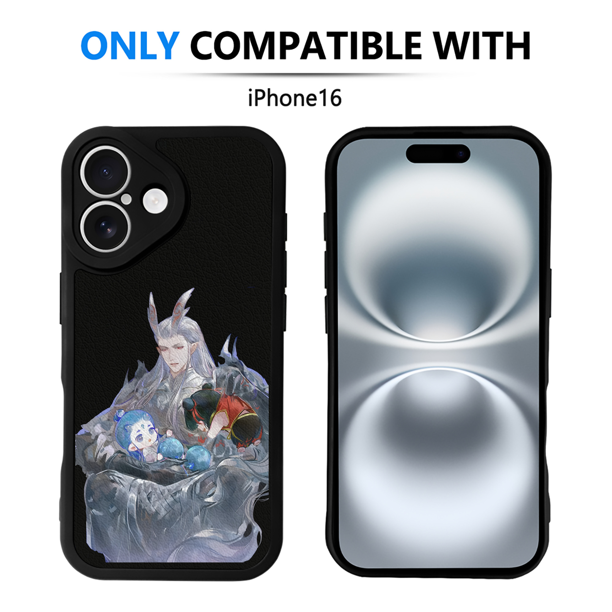 （画像用） Ne Zha 2 ナタ 魔童の大暴れ 【iPhone 16シリーズ対応】シリコンスマホケース（レザー調） 材質：シリコン